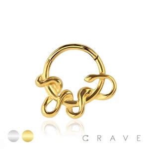 316L SURGICAL STEEL SNAKE SEPTUM HINGED SEGMENT HOOP RING